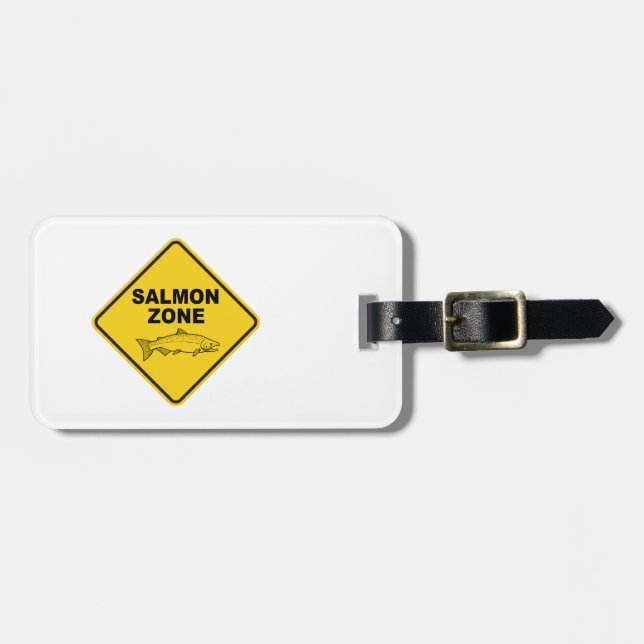 Salmon Fishing Zone Luggage Tag (Front Horizontal)