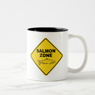Salmon Fishing Zone Two-Tone Coffee Mug