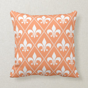 Salmon Fleur de Lis Cushion