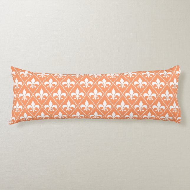 Salmon Fleur de Lys Body Cushion (Front)