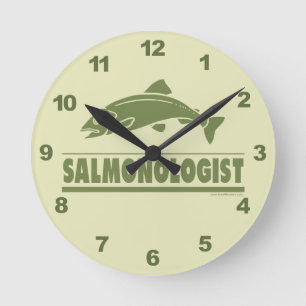 Salmon Fly Fishing Round Clock
