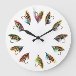 Salmon fly wall clock
