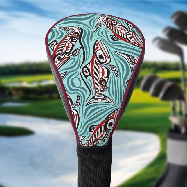 Salmon Haida Art Spirit Pacific Northwest Native Golf Head Cover (Creator Uploaded)