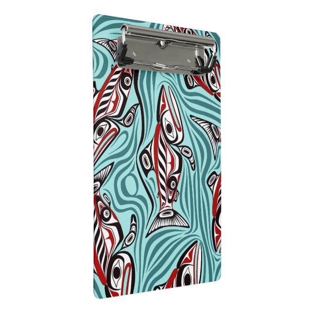 Salmon Haida Art Spirit Pacific Northwest Native Mini Clipboard (Angled)