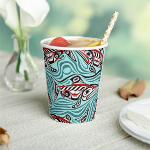 Salmon Haida Art Spirit Pacific Northwest Native Paper Cups