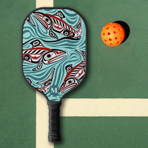 Salmon Haida Art Spirit Pacific Northwest Native Pickleball Paddle