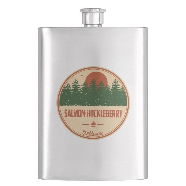 Salmon-Huckleberry Wilderness Hip Flask (Front)