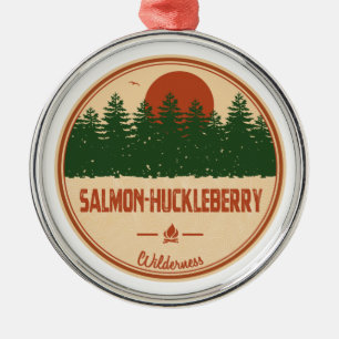 Salmon-Huckleberry Wilderness Metal Tree Decoration