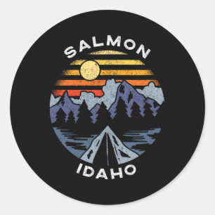 Salmon Idaho Mountains Vacation Camping Souvenir  Classic Round Sticker