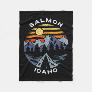 Salmon Idaho Mountains Vacation Camping Souvenir  Fleece Blanket