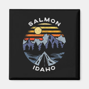 Salmon Idaho Mountains Vacation Camping Souvenir Magnet