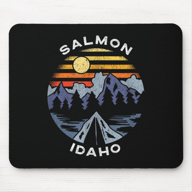 Salmon Idaho Mountains Vacation Camping Souvenir  Mouse Mat (Front)