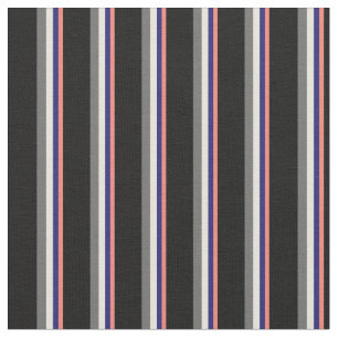 Salmon, Midnight Blue, Beige, Dim Grey & Black Fabric