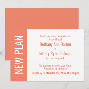 Salmon New Plan, Postponed Wedding Update Card