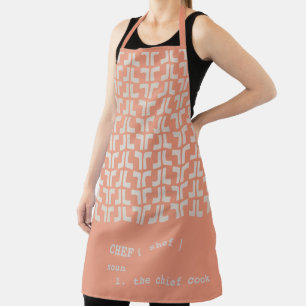 salmon orange CHEF Mud Cloth Tribal Africa Pattern Apron