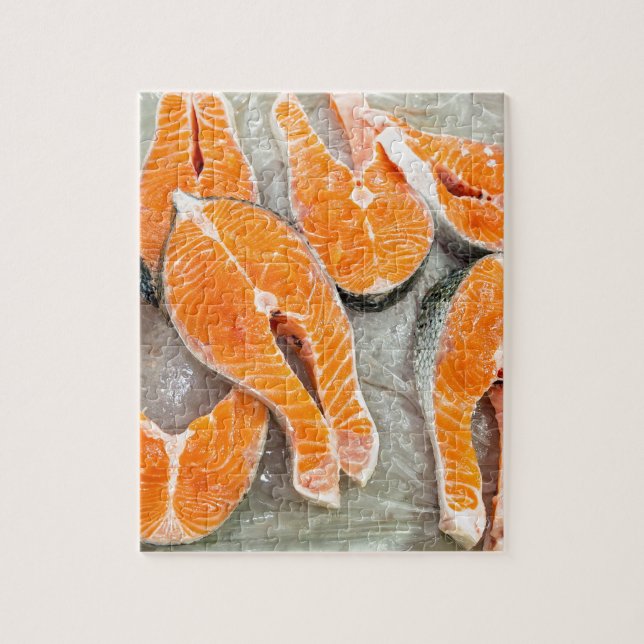 Salmon parts for sale on market.JPG Jigsaw Puzzle (Vertical)