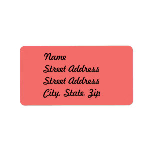 Salmon Pink Address Sticker