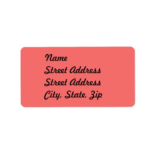 Salmon Pink Address Sticker (Front)