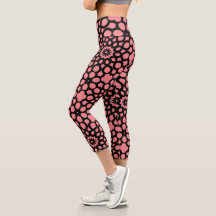 Salmon Pink and Black Snowflake pattern