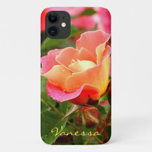 Salmon Pink and Orange Rose *Personalise* iPhone 11 Case