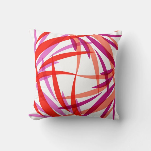 Salmon Pink and Purple Throw Pillow. Julia Bars. Cushion (Front)