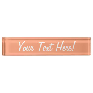 Salmon Pink colour accent customisable Nameplate