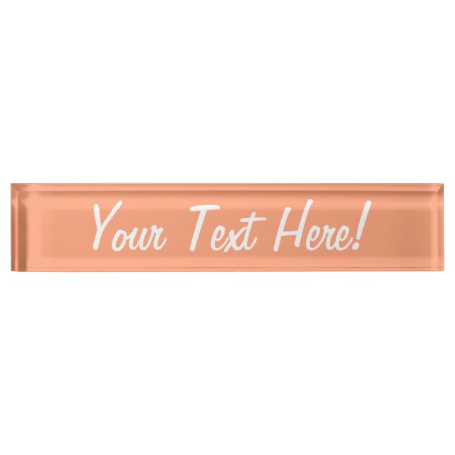 Salmon Pink colour accent customisable Nameplate (Front)