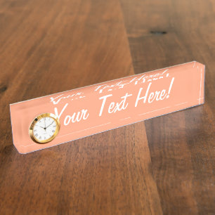 Salmon Pink colour accent customisable Nameplate
