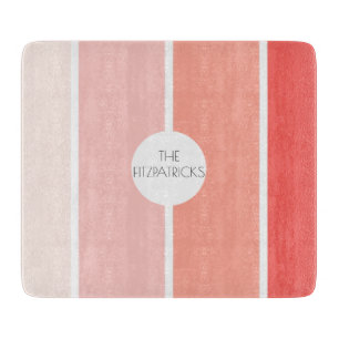 Salmon Pink Colour Blocks Modern Hip Charcuterie Cutting Board