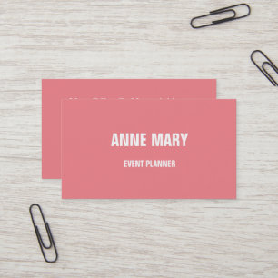 Salmon Pink Colourful Wedding Event Planner Girly Business Card