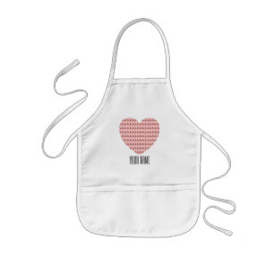 Salmon Pink Deer Heart Personalised Name Kids Apron