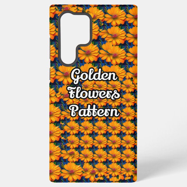 Salmon Pink Floral Pattern Samsung Galaxy S22 Ultra Case (Back)