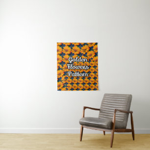 Salmon Pink Floral Pattern Tapestry
