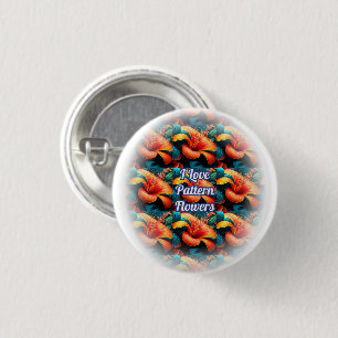 Salmon Pink Flowers Pattern 3 Cm Round Badge
