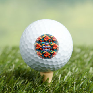 Salmon Pink Flowers Pattern Golf Balls