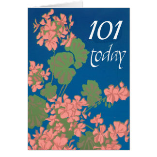Salmon Pink Geraniums Customise for any Birthday