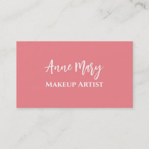 Salmon Pink Makeup Artist Beauty Hair Salon Custom Business Card