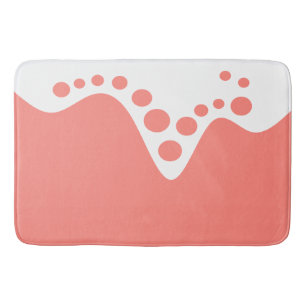 Salmon Pink soft wave and bubbles Bath Mat