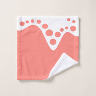 Salmon Pink soft wave and bubbles Bath Towel Set