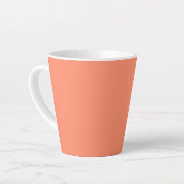 Salmon Pink Solid Colour | Trendy Colour Latte Mug (Left Angle)