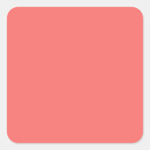 Salmon Pink Square Sticker
