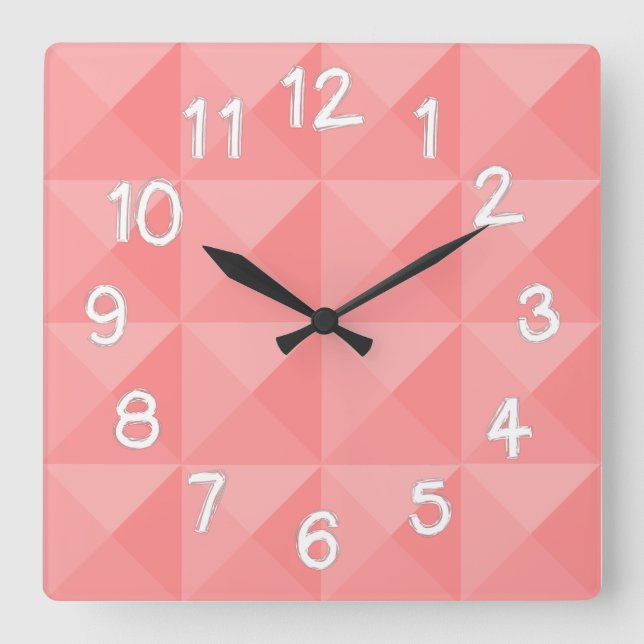 Salmon Pyramids  Square Wall Clock (Front)