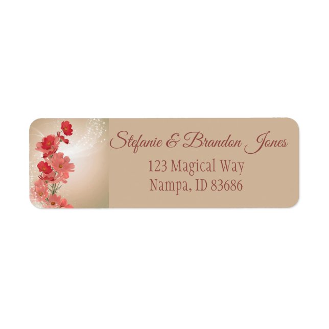 Salmon & Red Flowers/Gold Trim (Front)