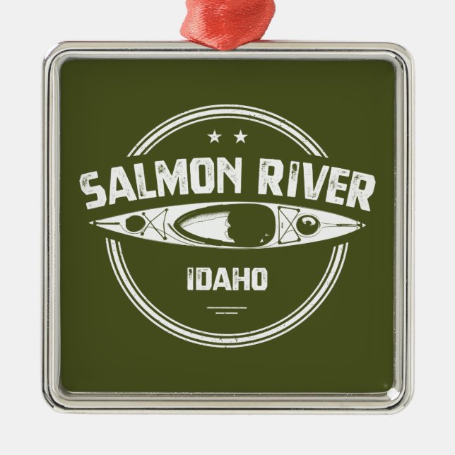 Salmon River Idaho Metal Tree Decoration (Front)