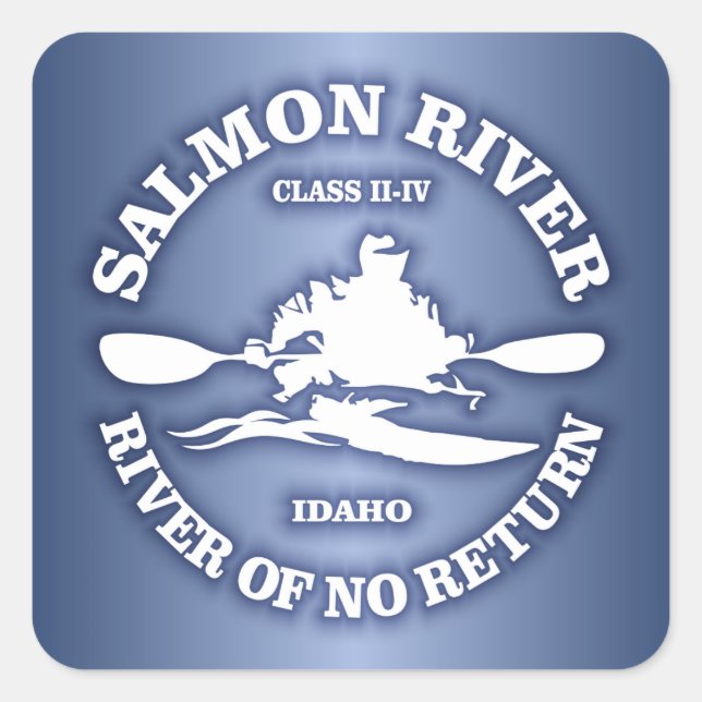 Salmon River (kayak) Square Sticker (Front)