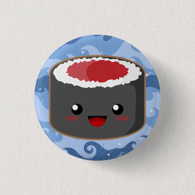 Salmon Roll 3 Cm Round Badge (Front)