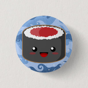 Salmon Roll 3 Cm Round Badge