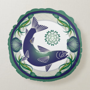 Salmon round pillow