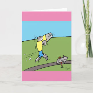 Salmon Run greeting card