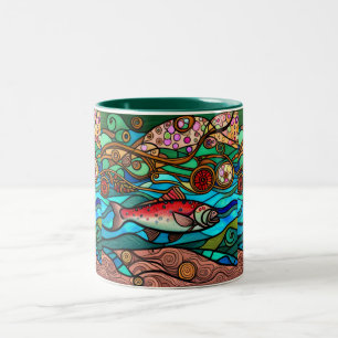 Salmon Season Two-Tone Coffee Mug